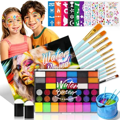 Immagine prodotto di Set di trucchi per bambini - 42 colori con pennelli e stencil