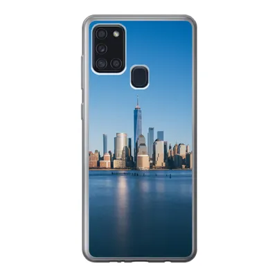 Produktbild von MuchoWow® Handyhülle Schutzhülle Hülle für Samsung Galaxy A21s New York - Skyline - Blau Silikon Softcase Handy Hülle - Hartschale