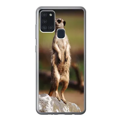 Produktbild von MuchoWow® Handyhülle Schutzhülle Hülle für Samsung Galaxy A21s Erdmännchen - Tier - Spiel Silikon Softcase Handy Hülle - Hartschale