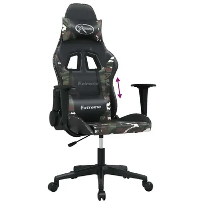 Image de vidaXL Chaise de jeu noir et camouflage similicuir