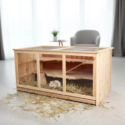 Produktbild von Nagerkäfig Villa Hamsterkäfig Mäusekäfig Kleintierkäfig Käfig Rattenkäfig Holz