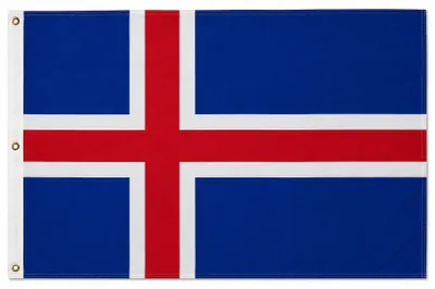 Produktbild von Flagge Fahne Island 250 x 150 cm mit 3 Messingösen 100g/m² Stoffgewicht Hissfahne Hissflagge