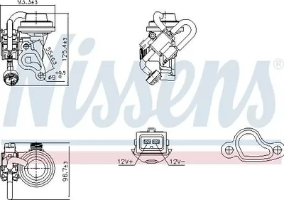 Obrázek produktu pro NISSENS 98344 Ventil EGR vhodný pro MERCEDES-BENZ třídy E Limuzína (W211) Ventil recirkulace výfukových plynů
