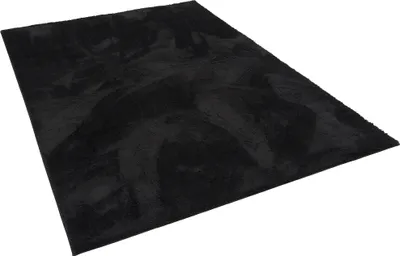 Produktbild von Luxus Super Soft Hochflor Langflor Teppich Silky Einfarbig, Größe:80x150 cm, Farbe:Schwarz