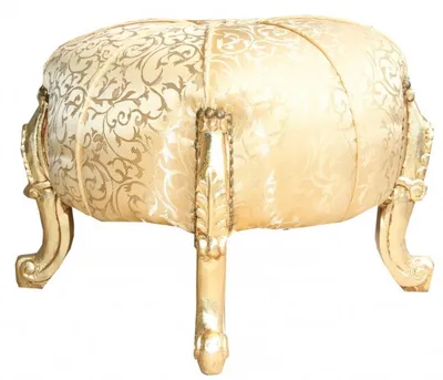 Zdjęcie produktu dla Krzesło barokowe Casa Padrino, okrągłe, w kolorze złotym, z wzorem, wysokość 42 cm, średnica 56 cm