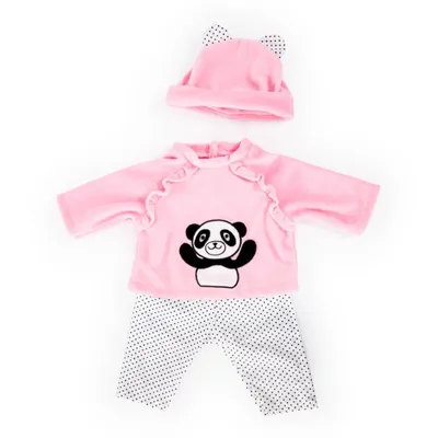 Produktbild von Bayer Design Kleider für Puppen 46 cm, 3 Teile, rosa/weiß, Pandamotiv