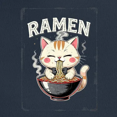 Produktbild von Ramen Katze kawaii Nudeln Schale süß lustig Japan Retro Unisex Baby Lätzchen, Navy, Einheitsgröße