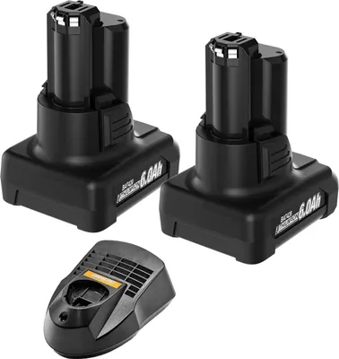 Image de Batterie rechargeable, capacité de 6000mAh, compatible avec plusieurs outils, 2X6000mah1Xchargeur