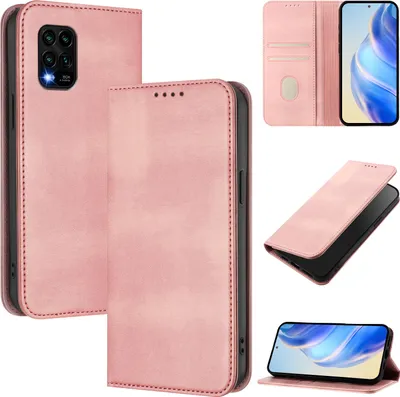 A collage of images showing a pink phone case from different angles and in use.
