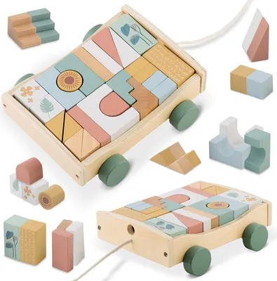 Produktbild von Holz-Ziehspielzeug mit Bauklötzen NK-853 Nukido