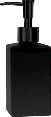 Immagine prodotto di Distributore di sapone Spirella "Quadro" Distributore di sapone liquido in porcellana 300ml nero opaco
