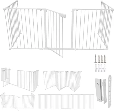 Produktbild von Yakimz Kaminschutzgitter Kamingitter 310 x 75 cm  Baby Kinderschutzgitter Absperrgitter Schutzgitter Ofenschutzgitter Laufstall Türschutzgitter weiß