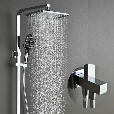 Produktbild von Duschsystem Regendusche ohne Armatur Edelstahl Duschset 3 Strahlarten Handbrause