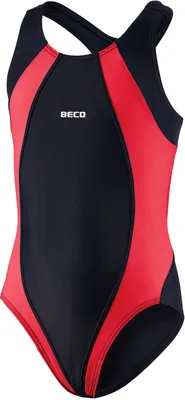 Produktbild von BECO Mädchen Kinder Badeanzug Schwimmanzug Einteiler Größe 164 rot/schwarz