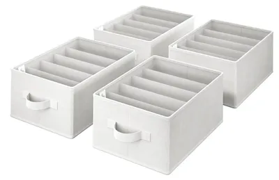 Immagine prodotto di Organizzatore per cassetti - Organizer per armadio - Set di 4 - 5 scomparti - 36 x 27 x 17 cm - Bianco
