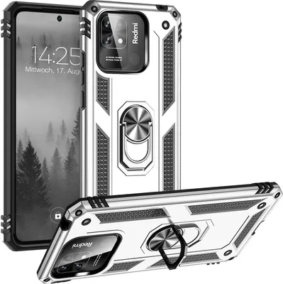 Produktbild von Armor Outdoor Handyhülle für Xiaomi Redmi 10C Handy Panzer Case Cover Schutzhülle Farbe: Silber