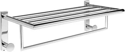 Produktbild von Handtuchhalter aus Edelstahl mit 2 Haken - 50 cm - Silber