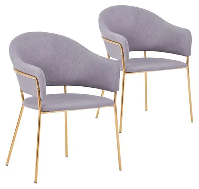 Image de MENZZO Lot de 2 chaises/fauteuils Ulrick Tissu Gris