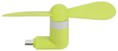 Zdjęcie produktu dla Przenośny, miniaturowy wentylator USB do telefonów Android z funkcją OTG (zielony). Bardzo cichy
