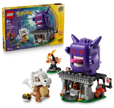 Produktbild von LEGO Pokémon SMART Play: Tragossos und Gengars Gruselduell - kompatibles interaktives Spielset mit 4 SMART Tags und 2 Pokémon Figuren - Geschenkidee für Kinder ab 8 Jahren - 72166