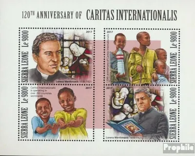 Produktbild von Briefmarken Sierra Leone 2017 Mi 9055-9058 Kleinbogen (kompl. Ausg.) postfrisch Caritas Internationalis