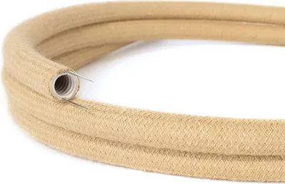 Image de Creative-Cables Goulotte de câbles moulable Creative-Tube, effet jute RN06, Ø 20 mm, 1 m, tissu