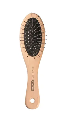 Produktbild von Titania Drahtmassagebürste klein Holz Hell