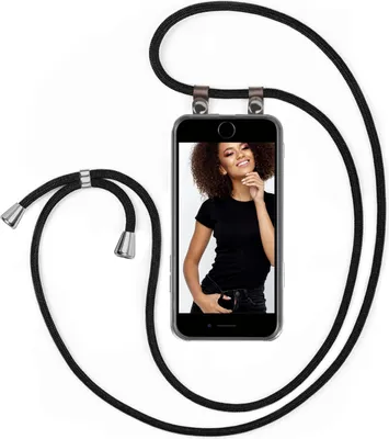 Produktbild von UMHÄNGEHÜLLE + KORDEL für iPhone 7 / iPhone 8, Farbe:Schwarz