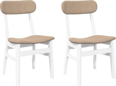 Immagine prodotto di vidaXL Sedie da pranzo con cuscino 2 pz. Legno massiccio bianco in legno di gomma