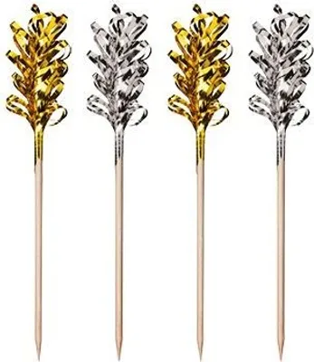 Produktbild von Deko-Picker 10,5 cm "Frills" gold / silber