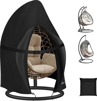 Immagine prodotto di Copertura antipioggia per sedia sospesa 420D Oxford nero - resistente ai raggi UV e all'acqua 120x205cm