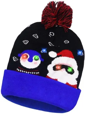 Produktbild von Allecto - Weihnachtsmütze - LED-Weihnachtsmütze für Erwachsene - Warme Wintermütze - Leuchtende Weihnachtsmütze - Perfekt für Weihnachtsfeiern - Geeignet für Damen, Herren...