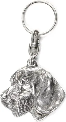 Zdjęcie produktu dla Jamnik szorstkowłosy III - posrebrzany brelok z psem, ozdoba torebki, zawieszka do plecaka marki Art-Dog