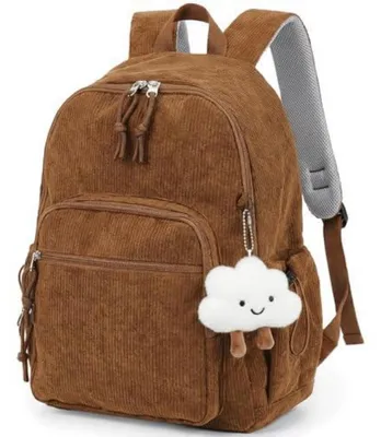 Produktbild von Rucksack Damen Corduroy Cityrucksack Daypack Braun