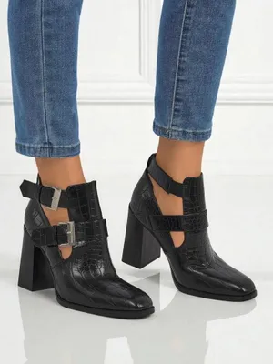 Produktbild von Geprägte Damen-Stiefeletten mit Blockabsatz Burnt Halo, Größe 40