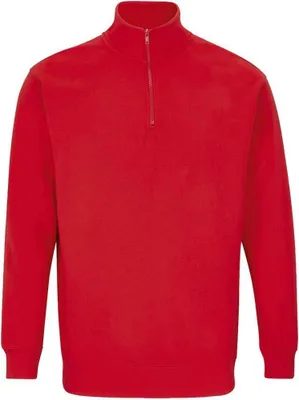 Image de SOLS - Sweat-shirt "Conrad" avec fermeture éclair courte pour homme/femme unie PC5887 (L) (Rouge vif)