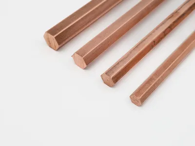 Obrázok produktu pre Medené šesťhranné tyče CuCr1Zr (CW106C), šírka cez rovinu: 12 mm, dĺžka: 250 mm