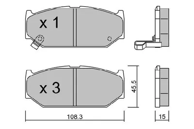 Produktbild von AISIN Bremsbeläge Satz Vorne Bremsklötze für SUZUKI SWIFT III (MZ, EZ) BPSZ-1000