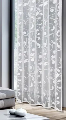 Produktbild von Fertigstore "Ranke" weiß 175x300cm - Jacquard Gardine von Albani
