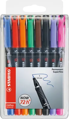 Produktbild von Folienstift - STABILO OHPen universal - permanent superfein - 8er Pack - mit 8 verschiedenen Farben