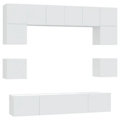 Immagine prodotto di vidaXL set di mobili TV da 8 pezzi in legno bianco