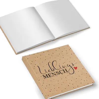 Produktbild von Geschenkbuch Lieblingsmensch 15x15cm weiße Seiten Liebesbeweis