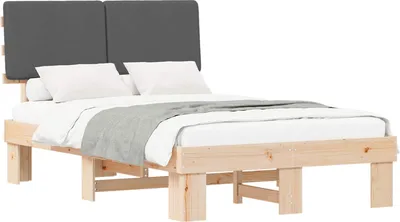 Immagine prodotto di Letto con Testiera Rivestita Grigio scuro 120 x 200 cm