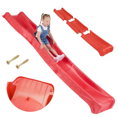 Immagine prodotto di Scivolo da giardino per bambini, lungo 3 m, pieghevole, robusto, per piattaforma da 150 cm, rosso modulare