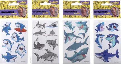 Produktbild von Tattoo-Aufkleber – Haie 17,5 x 8,5 cm