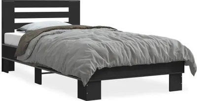 Produktbild von vidaXL Bettgestell Schwarz 100x200 cm Holzwerkstoff und Metall