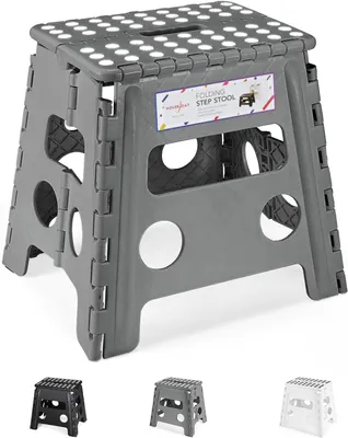 Obrázok produktu pre Skladacia stolička 33 cm, nosnosť 136 kg, protišmyková, plastová, do interiéru aj exteriéru