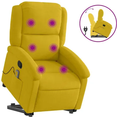 Produktbild von vidaXL Massagesessel mit Aufstehhilfe Gelb Samt