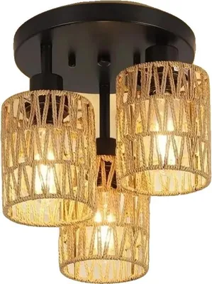 Obrázek produktu pro Závěsné svítidlo, ručně tkaný design, energeticky úsporné, 3 plameny, bez žárovky