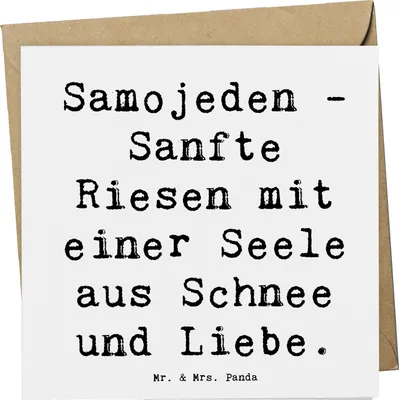 Produktbild von Mr. & Mrs. Panda Glückwunschkarte Spruch Samojede Liebe - Weiß - Geschenk, faltkarte, Hunde, doppelkarte, Hunderassen Vielfalt, Grußkarte, geistige Auslastung, Hunderasse